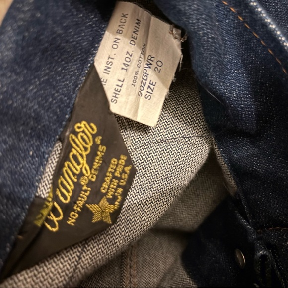 VINTAGE WRANGLERS RARE NEVER WORN 1970s DENIM TRUCKER JACKET LIKE NEW! Small - Picture 9 of 13